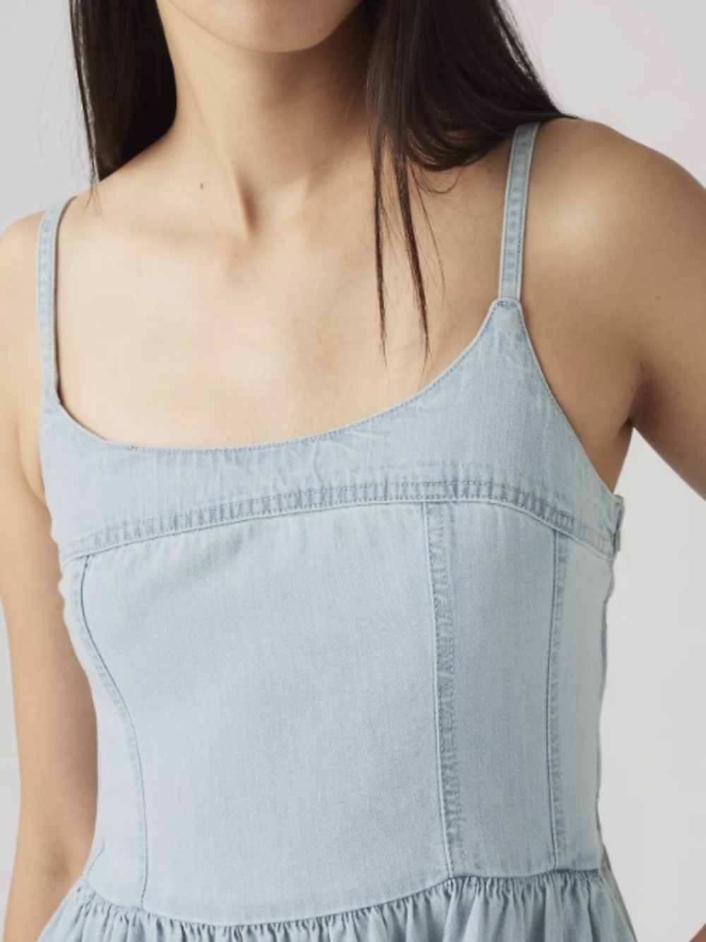 Levi's Alessie Bustier Denim Dress in light wash, size Medium - Picture 8 of 9